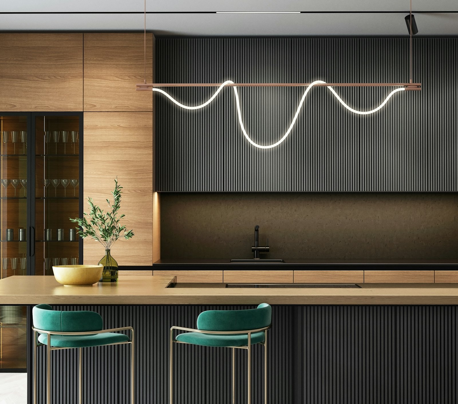 Cuisine moderne en bois réalisée sur mesure